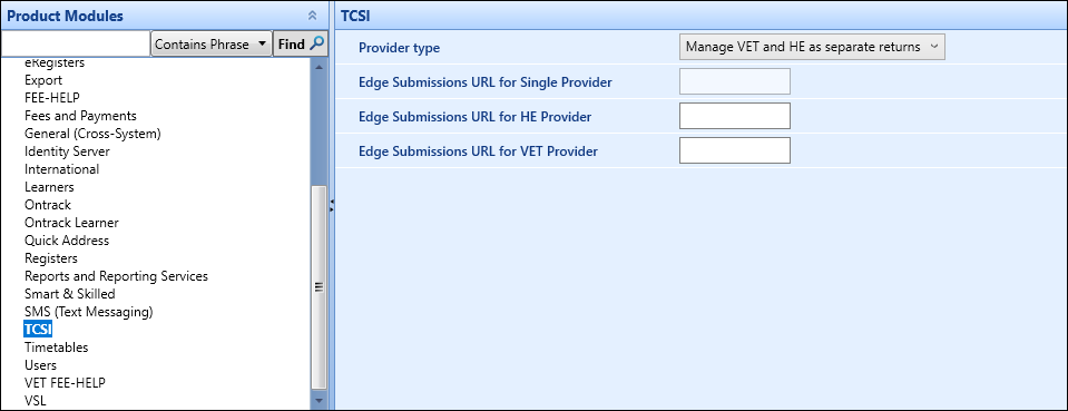 TCSI screen